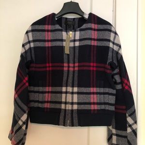 JCrew Plaid Wool Bomber Jacket